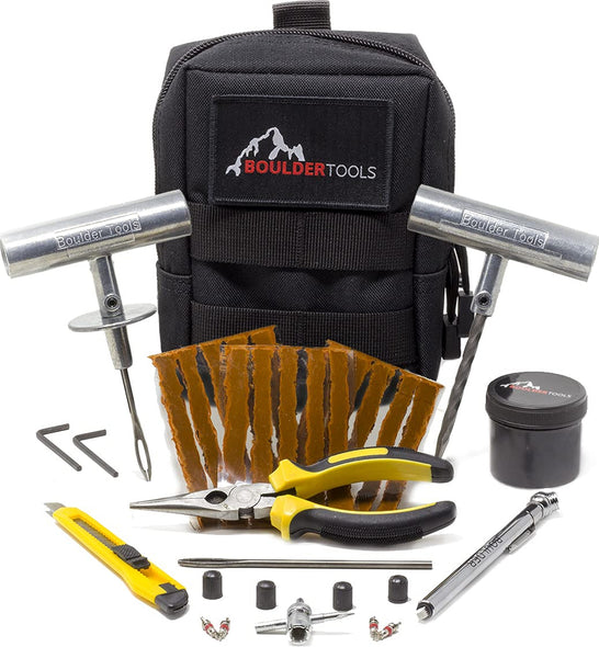 Compact Tire Repair Kit With Molle Storage Pouch Heavy Duty Universal-Boulder Tools-G-Rack US