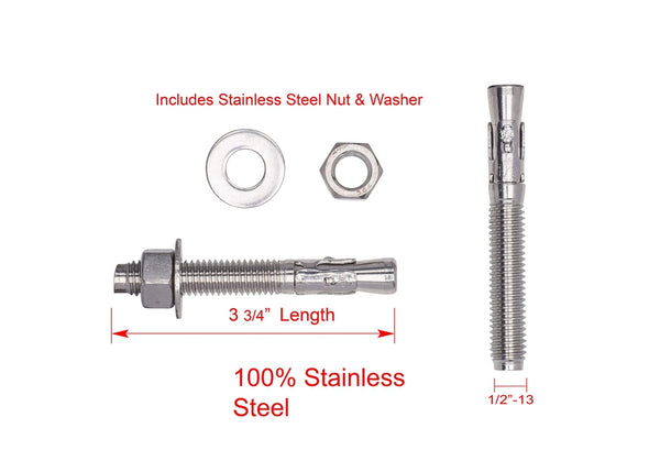 18-8 Stainless Steel Wedge Anchors-Bolt Dropper-G-Rack US
