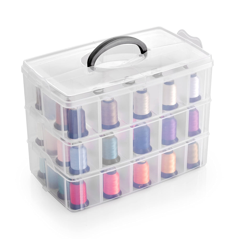 Stackable Craft Storage Container With Clear 40 Compartments