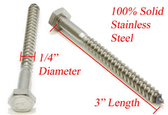 18-8 Stainless Steel Hex Lag Bolt Screws-Bolt Dropper-G-Rack US