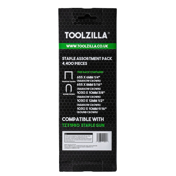 Staple Assortment Pack 4,400 Pieces-TOOLZILLA-G-Rack US